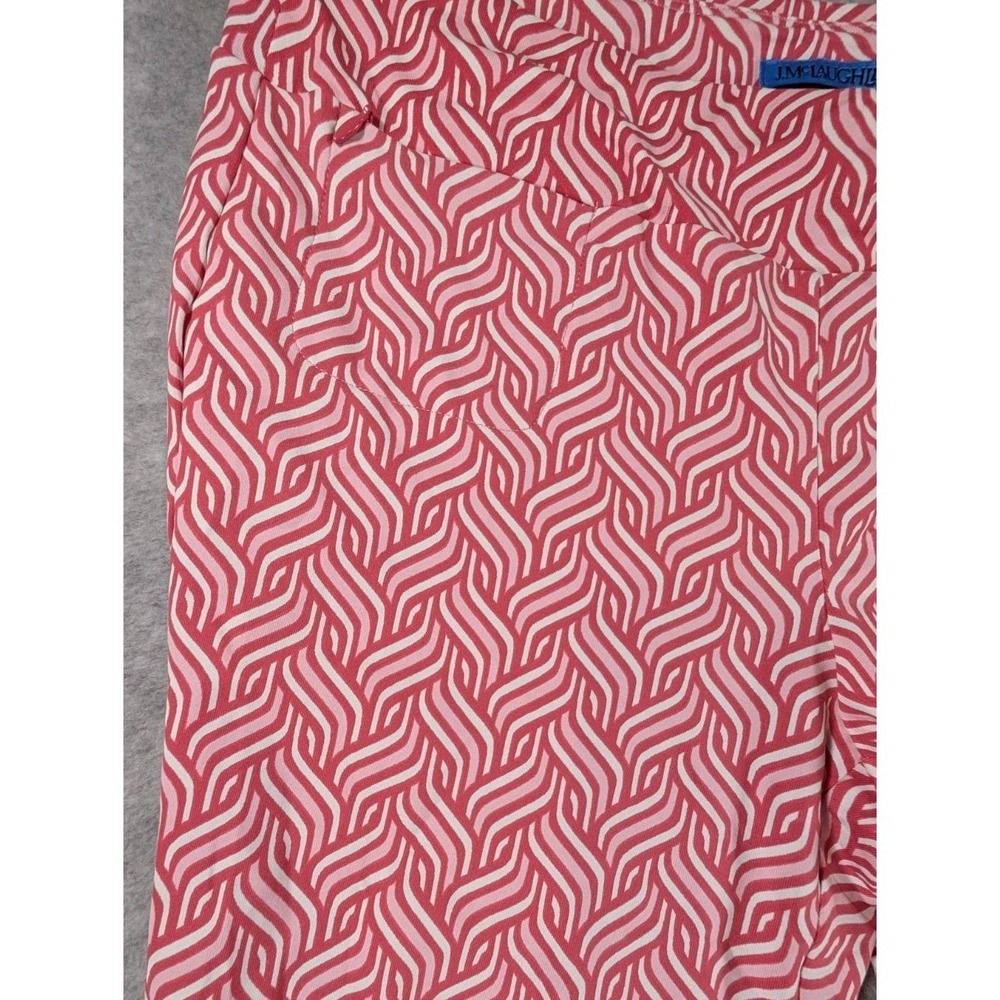 J. McLaughlin Newport Capri Pants Pink White Geo Waves Chevron  Size Medium - Picture 4 of 10
